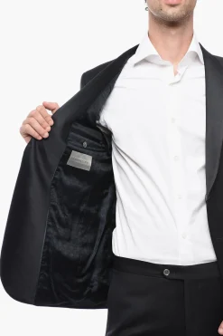 Abito in Lana CERIMONIA ACADEMY con Rever a Scialle in Satin></noscript>Corneliani Discount