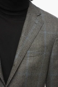 Abito In Lana Monopetto Con Motivo Principe Di Galles Con Tasche Ad Aletta></noscript>Corneliani Sale
