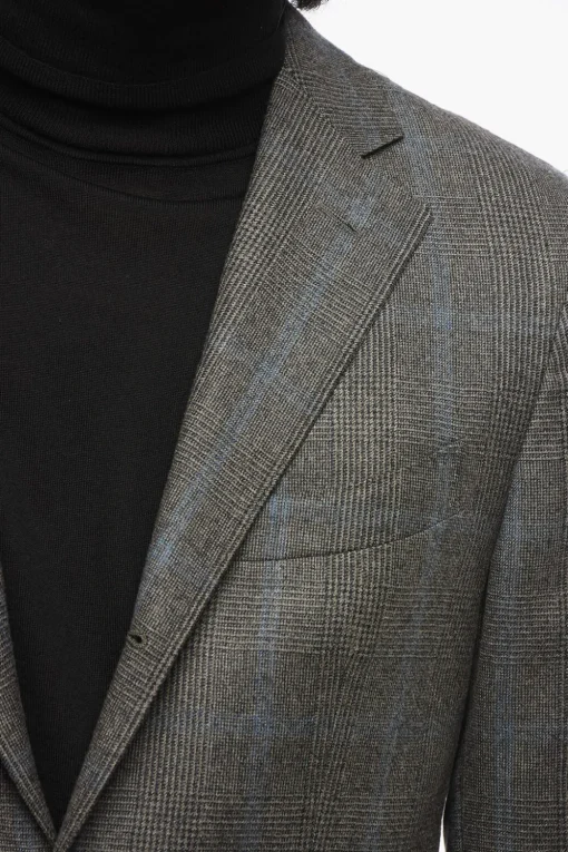 Abito In Lana Monopetto Con Motivo Principe Di Galles Con Tasche Ad Aletta>Corneliani Sale