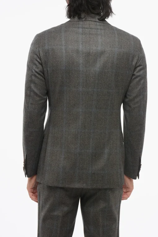 Abito In Lana Monopetto Con Motivo Principe Di Galles Con Tasche Ad Aletta>Corneliani Sale
