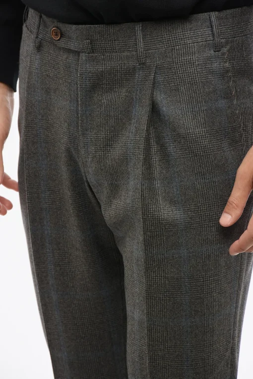 Abito In Lana Monopetto Con Motivo Principe Di Galles Con Tasche Ad Aletta>Corneliani Sale