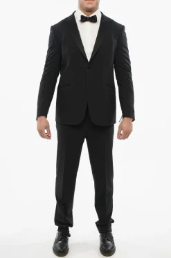 Discount Abito In Lana Vergine con Rever a Lancia in Satin Uomo Completi
