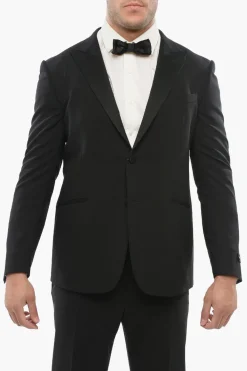 Discount Abito In Lana Vergine con Rever a Lancia in Satin Uomo Completi