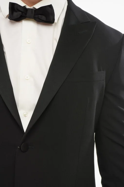 Discount Abito In Lana Vergine con Rever a Lancia in Satin Uomo Completi