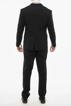 Discount Abito In Lana Vergine con Rever a Lancia in Satin Uomo Completi