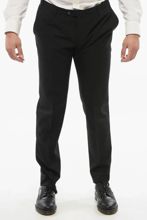 Discount Abito In Lana Vergine con Rever a Lancia in Satin Uomo Completi