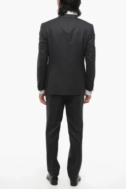 Abito in Lana Vergine Mélange con Tasche ad Aletta></noscript>Corneliani Online