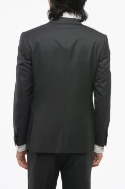 Abito in Lana Vergine Mélange con Tasche ad Aletta></noscript>Corneliani Online