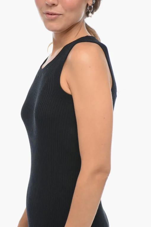 Best Abito in Misto Cotone a Coste Donna Vestiti