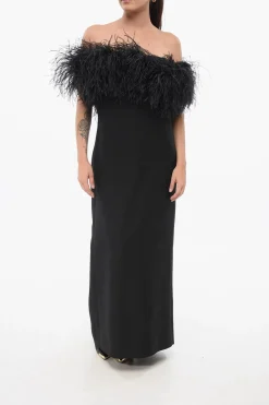 Abito in Misto Lana con Piume>Valentino Sale