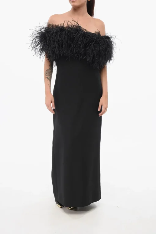 Abito in Misto Lana con Piume>Valentino Sale