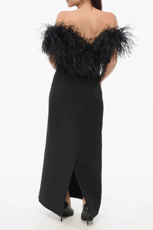 Abito in Misto Lana con Piume>Valentino Sale