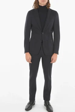 Abito In Misto Lana Sfoderato Monopetto Con Tasche A Toppa>Corneliani Clearance