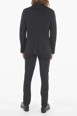 Abito In Misto Lana Sfoderato Monopetto Con Tasche A Toppa></noscript>Corneliani Clearance
