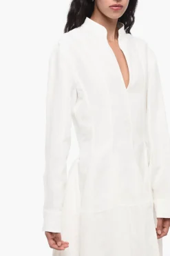 Best Abito in Misto Lino con Ruches e Scollo a V Donna Vestiti