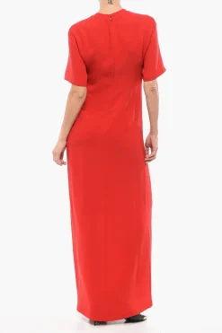 Abito Lungo in Seta con Mezze Maniche>Valentino Clearance
