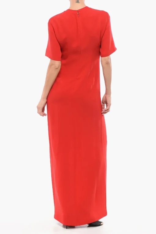 Abito Lungo in Seta con Mezze Maniche>Valentino Clearance