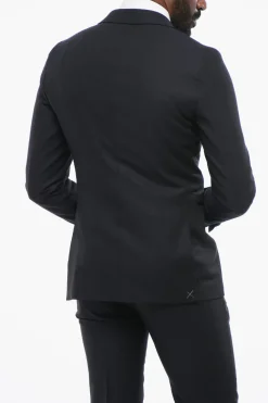 Outlet Abito Monopetto In Lana Con Revers In Satin Uomo Completi