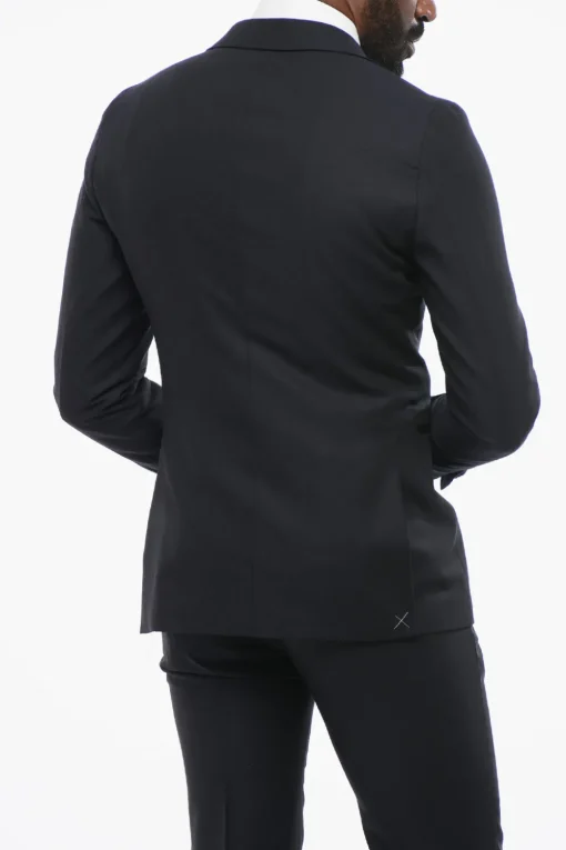 Outlet Abito Monopetto In Lana Con Revers In Satin Uomo Completi