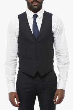 Outlet Abito Monopetto In Lana Con Revers In Satin Uomo Completi