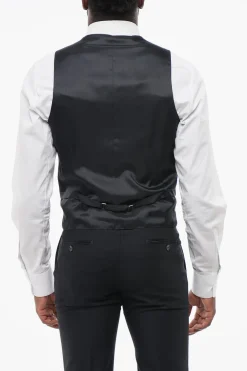 Outlet Abito Monopetto In Lana Con Revers In Satin Uomo Completi