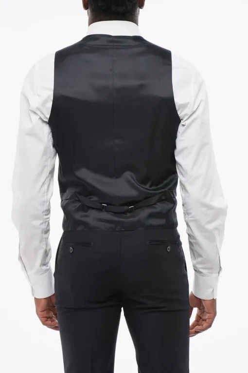 Outlet Abito Monopetto In Lana Con Revers In Satin Uomo Completi