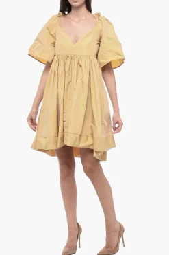 New Abito Plissé con Scollo a V Donna Vestiti