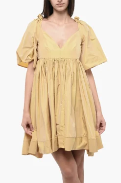 New Abito Plissé con Scollo a V Donna Vestiti