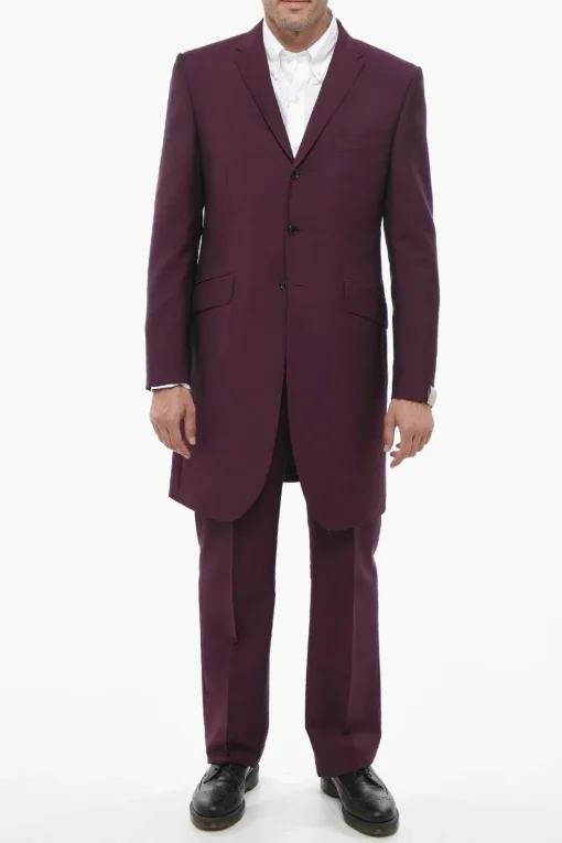 Abito Redingote in Misto Lana con Rever Classico>Ozwald Boateng Outlet