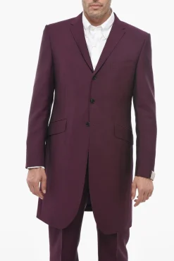 Abito Redingote in Misto Lana con Rever Classico>Ozwald Boateng Outlet