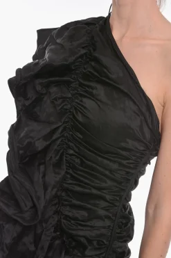 Abito Satinato Arricciato con Monospalla></noscript>Bottega Veneta Discount