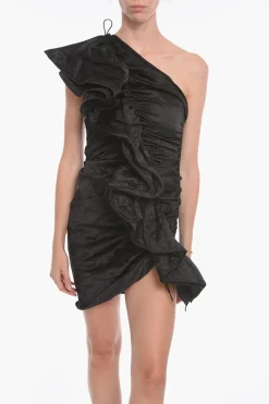 Abito Satinato Arricciato con Monospalla></noscript>Bottega Veneta Discount