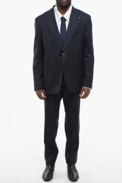 Fashion Abito Slim Fit in Misto Seta con Rever a Lancia Uomo Completi