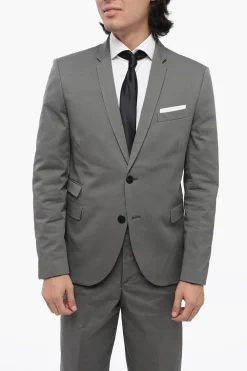 New Abito Slim Fit RUFFALO in Misto Cotone con Rever Classico Uomo Completi