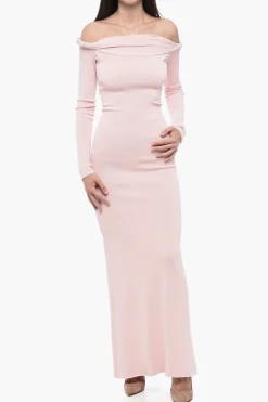 Abito Svasato a Spalle Scoperte con Dettaglio Cut Out>Blumarine Hot