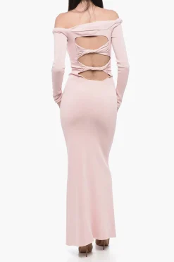Abito Svasato a Spalle Scoperte con Dettaglio Cut Out>Blumarine Hot