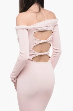 Abito Svasato a Spalle Scoperte con Dettaglio Cut Out></noscript>Blumarine Hot