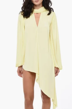 Outlet Abito Tie Neck con Design Asimmetrico Donna Vestiti