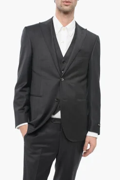 New Abito Tre Pezzi Con Gilet CERIM.ACADEMY Uno Spacco Revers a Lancia Uomo Completi
