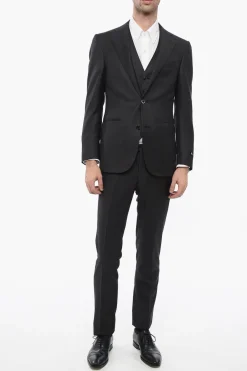 Clearance Abito Tre Pezzi Con Gilet CERIM.ACADEMY in Lana Vergine Uomo Completi