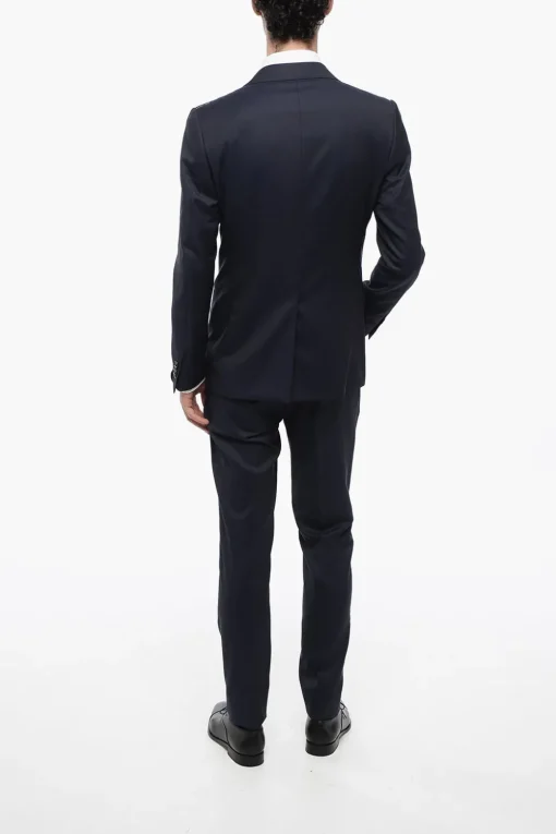 Abito Tre Pezzi con Gilet in Lana Vergine E Seta Revers a Lancia>Corneliani Fashion