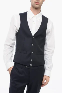 Abito Tre Pezzi con Gilet in Lana Vergine E Seta Revers a Lancia></noscript>Corneliani Fashion