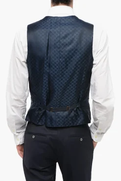 Abito Tre Pezzi con Gilet in Lana Vergine E Seta Revers a Lancia></noscript>Corneliani Fashion