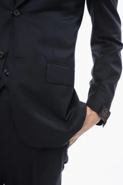 New Abito Tre Pezzi con Gilet in Lana Vergine con Due Spacchi Uomo Completi