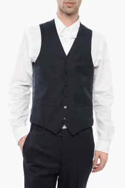 New Abito Tre Pezzi con Gilet in Lana Vergine con Due Spacchi Uomo Completi