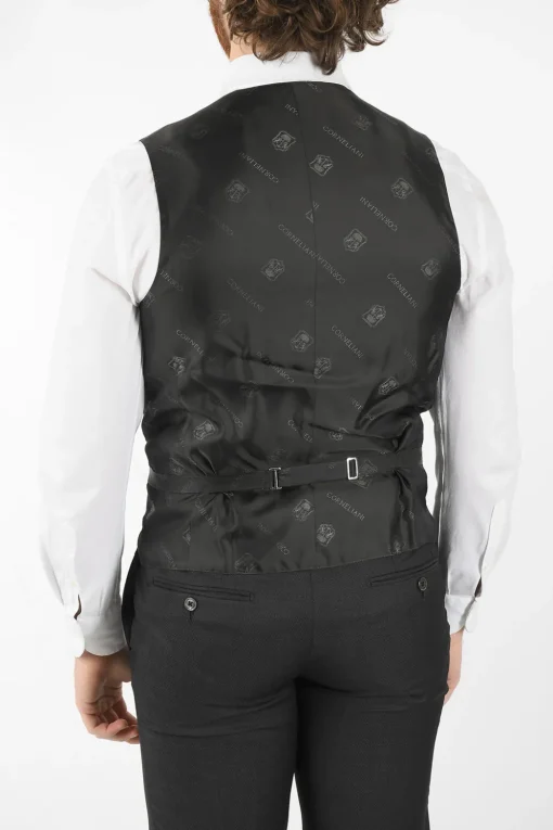 Outlet abito tre pezzi con gilet CERIM.ACADEMY in lana vergine uno spacco revers a lancia Uomo Completi