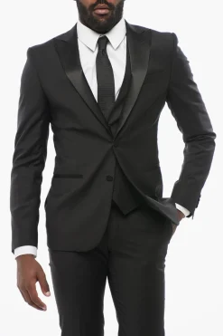 Abito Tre Pezzi con Rever a Lancia in Satin>Corneliani Hot