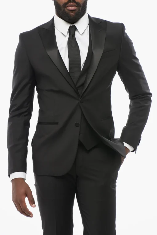 Abito Tre Pezzi con Rever a Lancia in Satin>Corneliani Hot