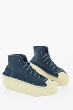 New ADIDAS Sneakers Alte Y-3 KYASU HI in Pelle con Suola Platform 5cm Donna Sneaker