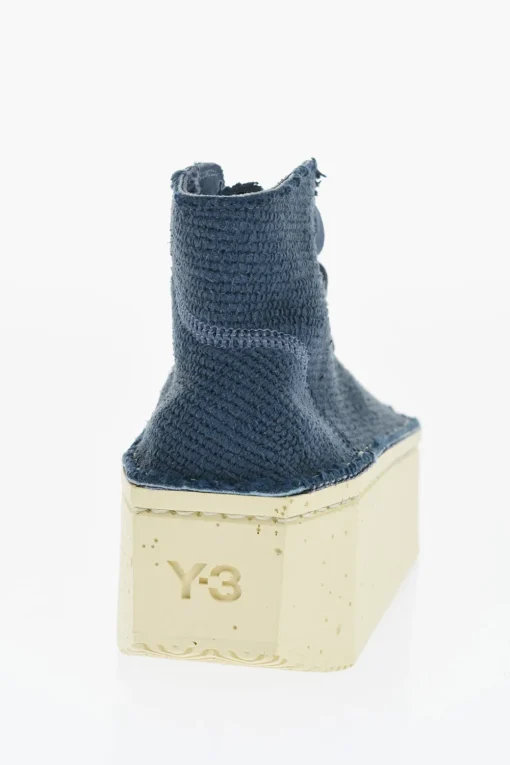 New ADIDAS Sneakers Alte Y-3 KYASU HI in Pelle con Suola Platform 5cm Donna Sneaker